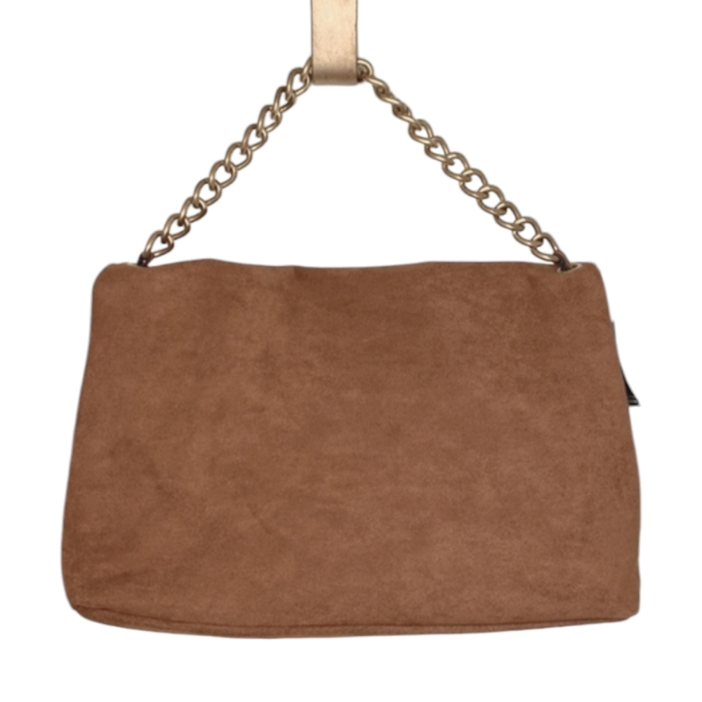 NWT | Express Suede Handbag | Clutch with Golden | Bronze Accents - Picture 7 of 12